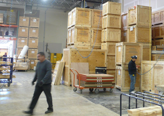 crates in warehouse